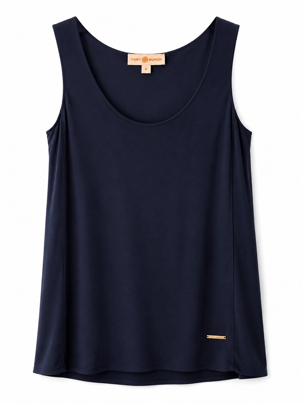 Tory Burch Navy Sheer Mesh Sleeveless Top S